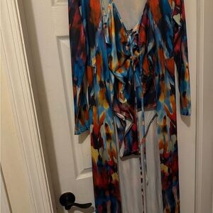 SHEIN Multicolor Abstract One Piece Swimsuit